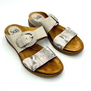 Söfft snakeskin double strap leather sandals 7.5